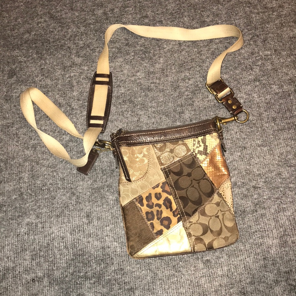 Multi pattern coach crossbody purse